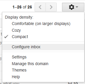 Gmail Configure Inbox