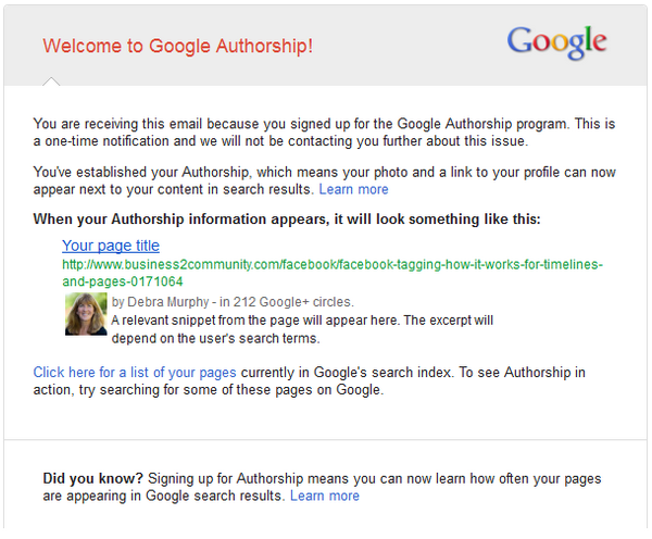 Google Authorship Program